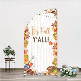 Aperturee - Aperturee It’s Fall Y’all Half Moon Arch Backdrop for Autumn Party Football and Beer Tailgate Rustic Thanksgiving Decor